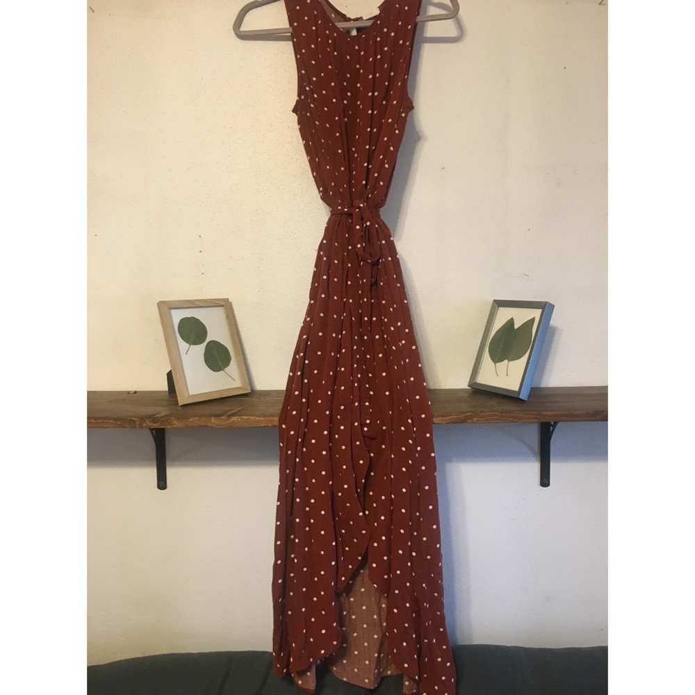 a new day • polka dot wrap dress • size L